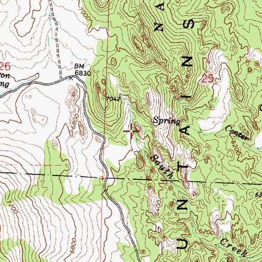 Topographic Map of Parking Lot Rock, ID