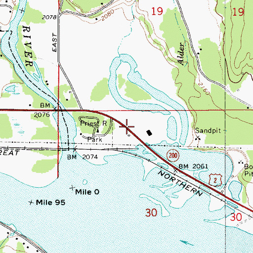 Topographic Map of Priest River Game Management Area, ID