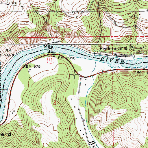 Topographic Map of Peck Access Area, ID