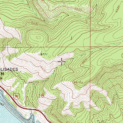 Topographic Map of Palisades Winter Range, ID