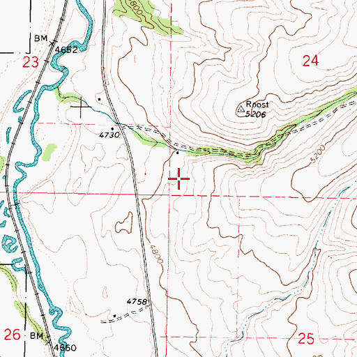 Topographic Map of Portneuf Wildlife Management Area, ID