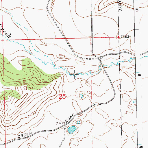 Topographic Map of Pole Creek Ditch, ID