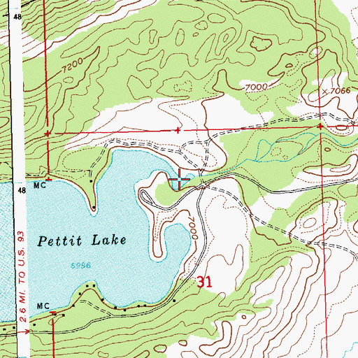 Topographic Map of Pettit Lake Fish Barrier Dam, ID