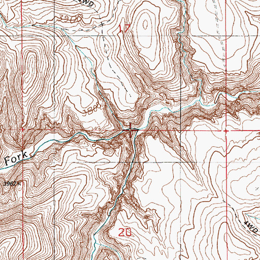 Topographic Map of East Fork Sinker Creek, ID