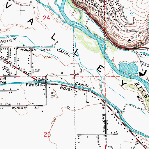 Topographic Map of Riverside Elementary School, ID