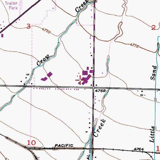 Topographic Map of Rocky Mountain Middle School, ID