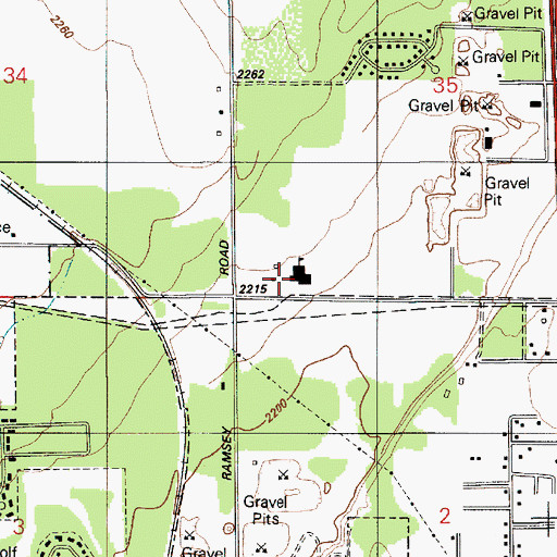 Topographic Map of Ramsey Elementary School, ID