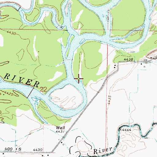 Topographic Map of Riverton Access Area, ID
