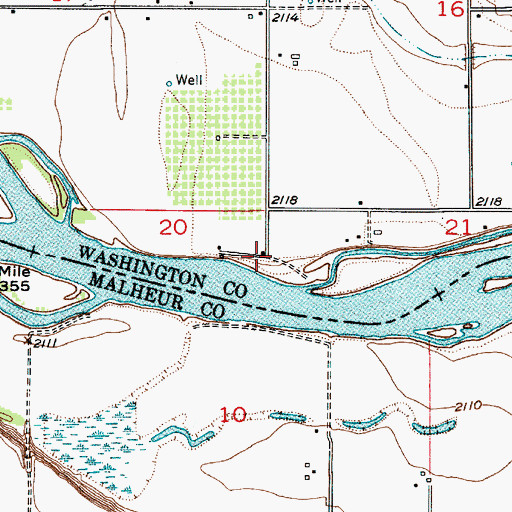 Topographic Map of Roberts Access Area, ID