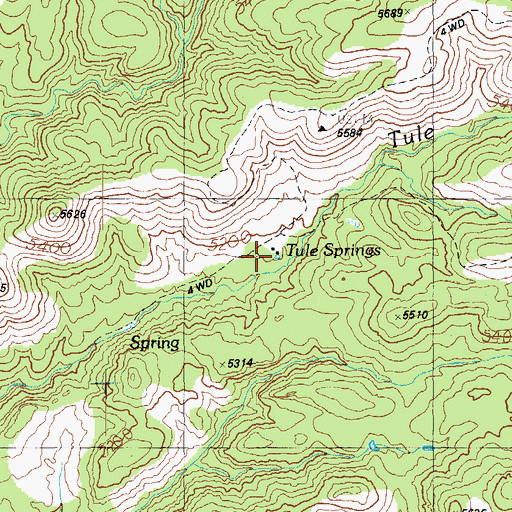 Topographic Map of Tule Springs Ranch, AZ