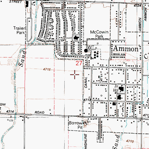 Topographic Map of Sandcreek Middle School, ID