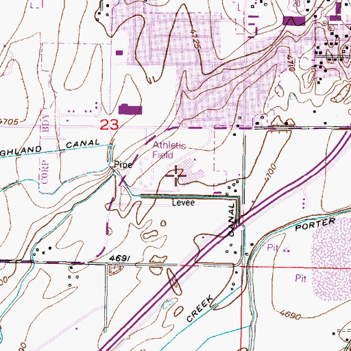 Topographic Map of Skyline High School, ID