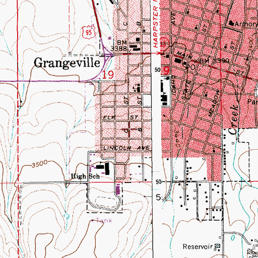 Topographic Map of Saints Peter and Paul School, ID