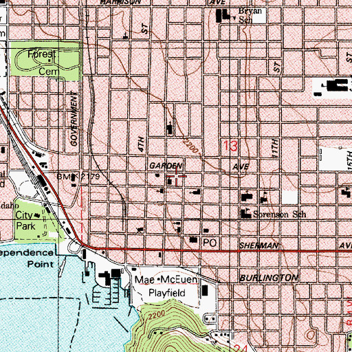 Topographic Map of Stepping Stones Learning Center, ID