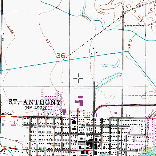 Topographic Map of South Fremont High School, ID