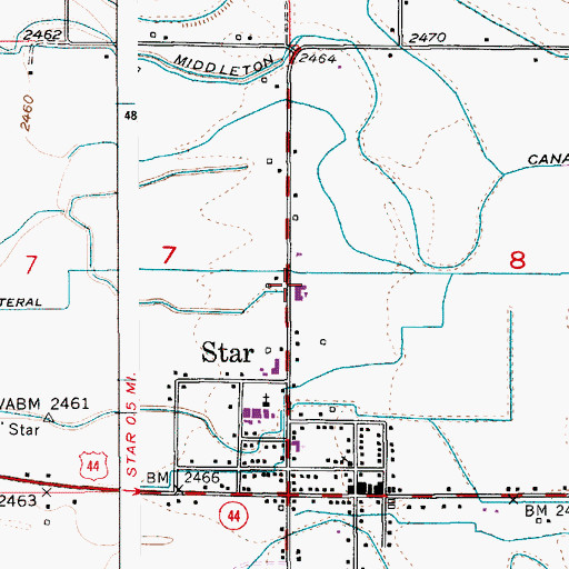 Topographic Map of Star Elementary School, ID