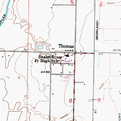Topographic Map of Snake River Middle School, ID