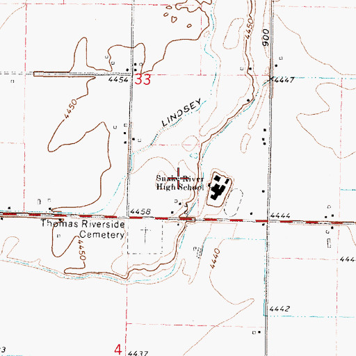 Topographic Map of SNAKE RIVER HIGH SCHOOL, ID