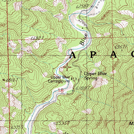 Topographic Map of Upper Blue Campground, AZ