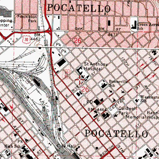 Topographic Map of Holy Spirit Catholic School, ID
