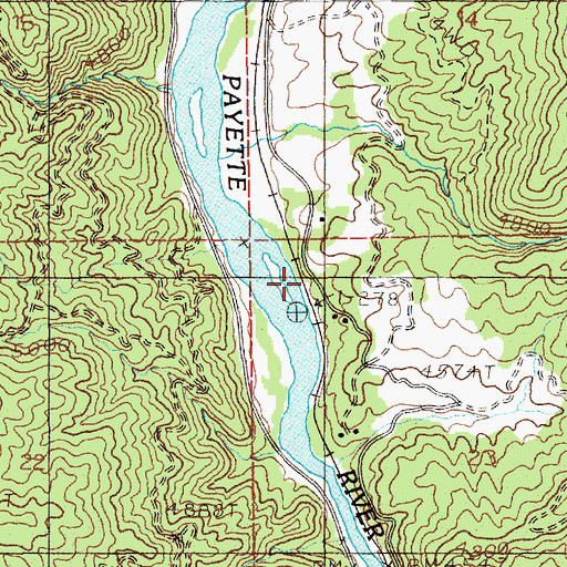 Topographic Map of Smiths Ferry Wildlife Habitat Area, ID