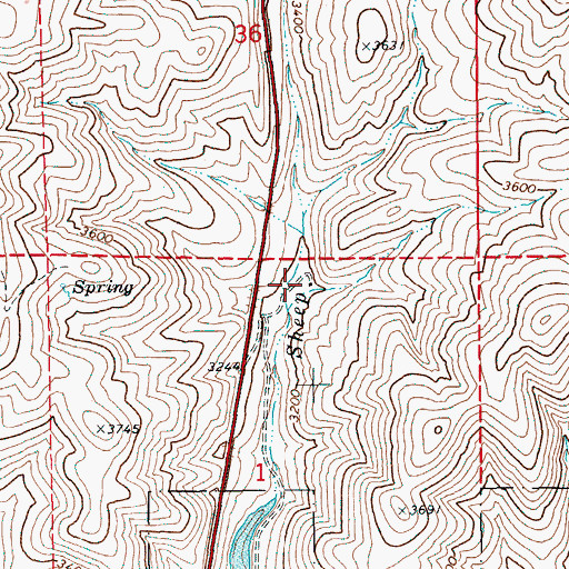 Topographic Map of Sheep Creek Access Area, ID