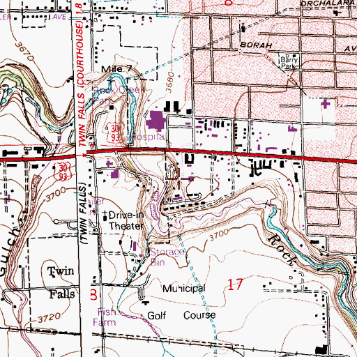 Topographic Map of Agape Christian School, ID
