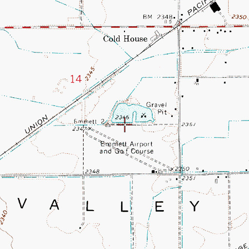 Topographic Map of Airport Pond Public Fishing Area, ID