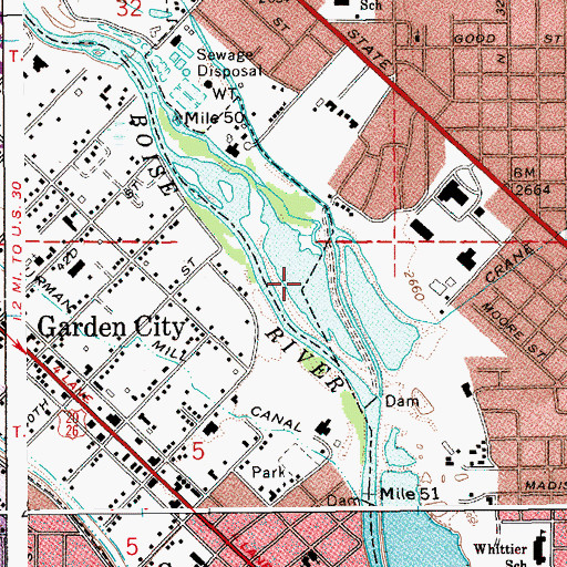 Topographic Map of Boise Cascade Lake, ID