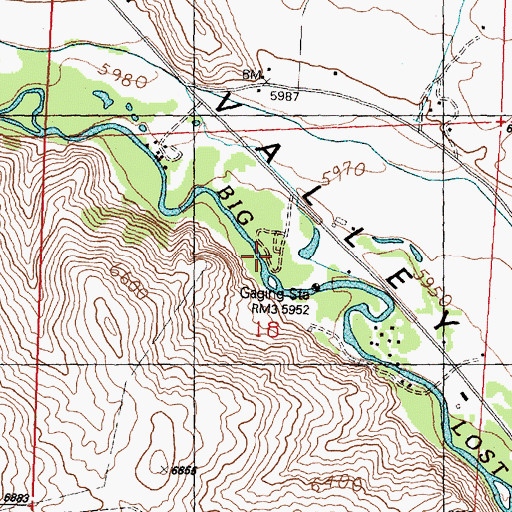 Topographic Map of Big Lost River Lower Access Area, ID
