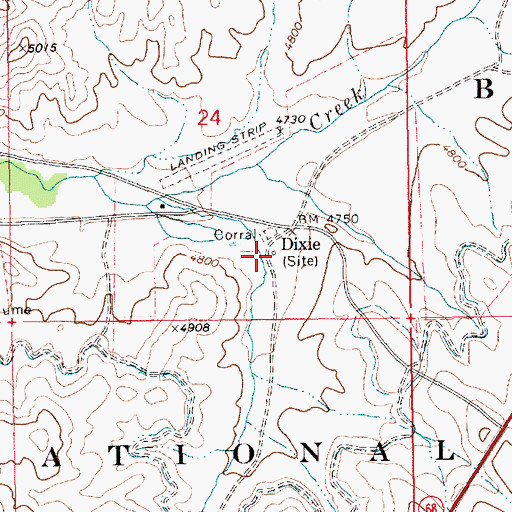 Topographic Map of Bennett Patrol Cabin Site, ID