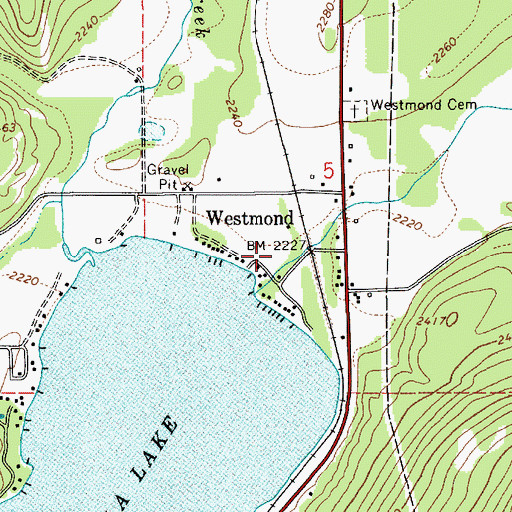 Topographic Map of Cocolalla Lake Access Area, ID