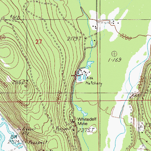 Topographic Map of Clark Fork Fish Hatchery, ID