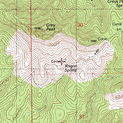 Topographic Map of Wagon Spring, AZ