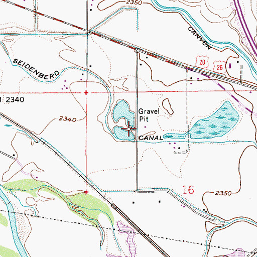 Topographic Map of Caldwell Ponds Public Fishing Area, ID
