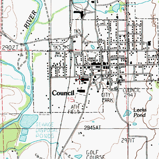 Topographic Map of Council Junior - Senior High School, ID