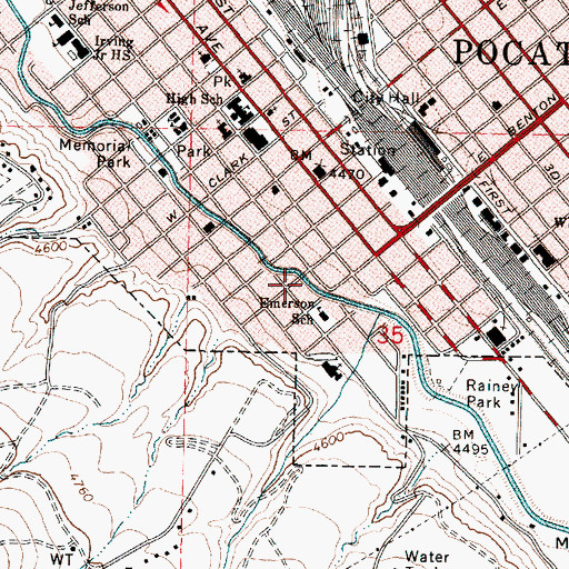 Topographic Map of CRE-ACT I School, ID