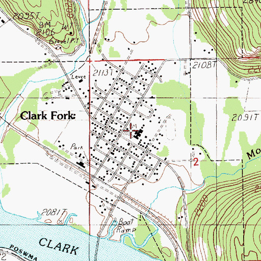 Topographic Map of Clark Fork Junior - Senior High School, ID