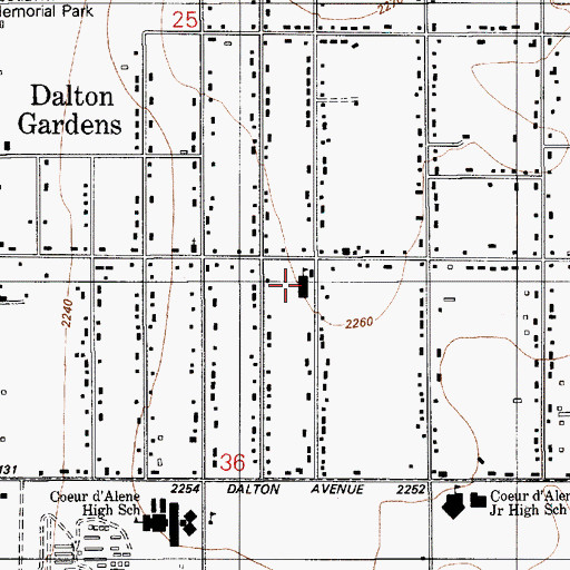 Topographic Map of Dalton Elementary School, ID