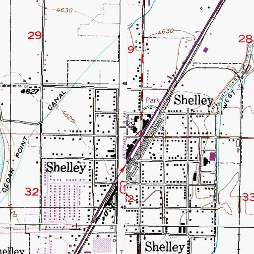 Topographic Map of Dean Goodsell Primary School, ID