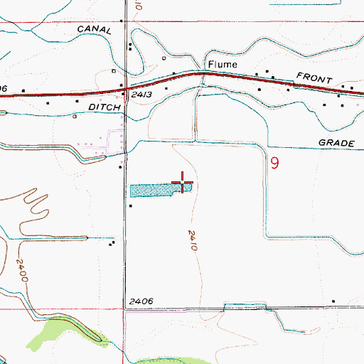 Topographic Map of Duff Lane Pond Public Fishing Area, ID