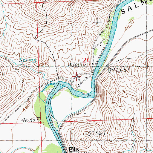 Topographic Map of Deer Gulch Access Area, ID