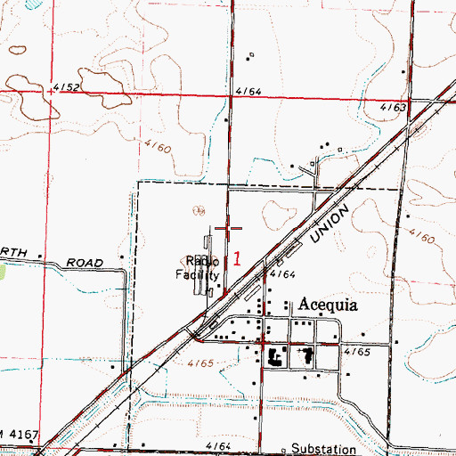 Topographic Map of Acequia Elementary School, ID