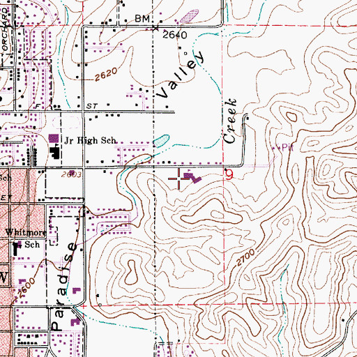 Topographic Map of A B McDonald Elementary School, ID