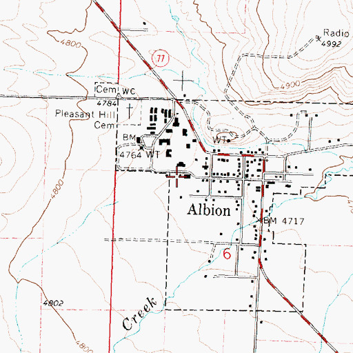 Topographic Map of Albion Elementary School, ID