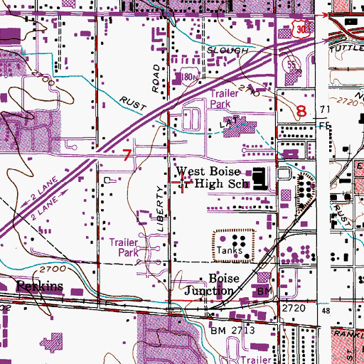 Topographic Map of Ada County Juvenile Center, ID