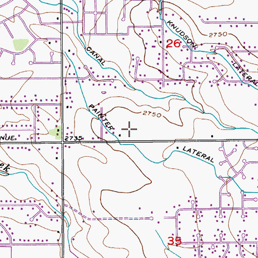 Topographic Map of Amity Elementary School, ID