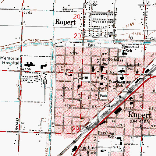 Topographic Map of Mini - Cassia Juvenile Detention Center, ID