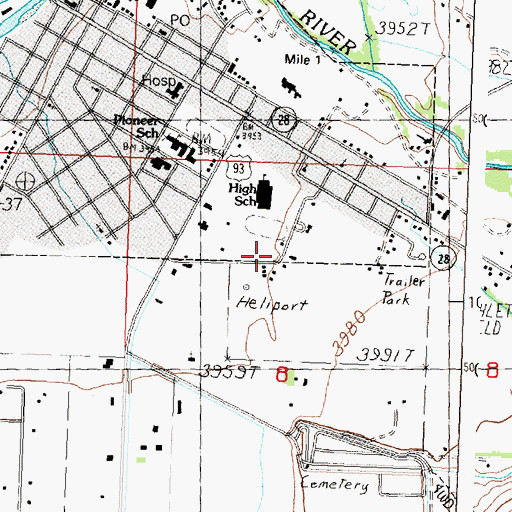 Topographic Map of Bridgeview Alternative High School, ID