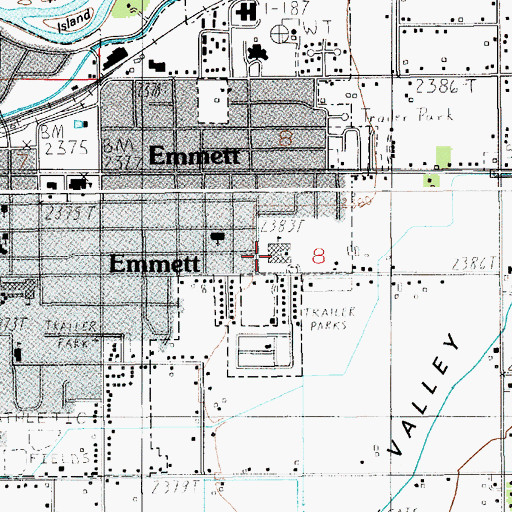 Topographic Map of Butte View Elementary School, ID